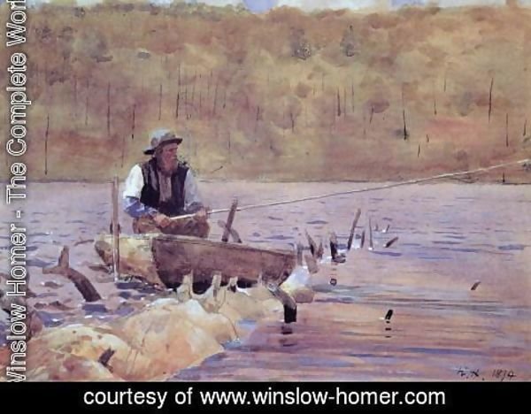 Winslow Homer - Man in a Punt, Fishing