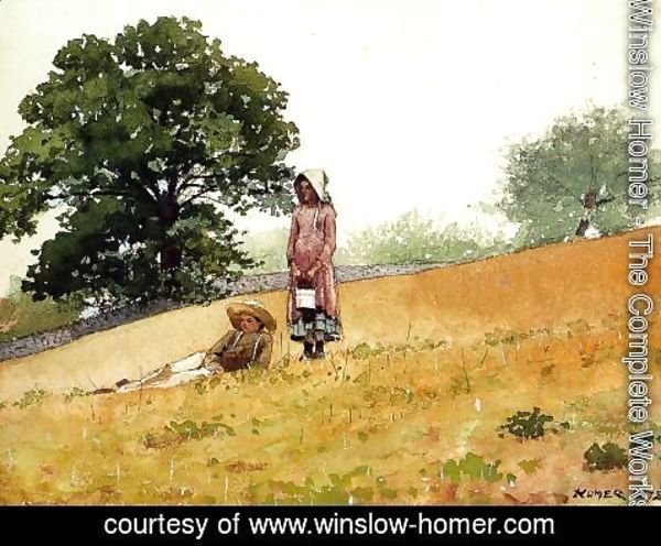 Winslow Homer - Boy and Girl on a Hillside