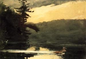 Winslow Homer - Deer in the Adirondacks