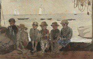 Winslow Homer - Boys on a Dock (Boys Sitting on a Wharf)