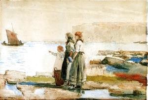 Women watching the sea