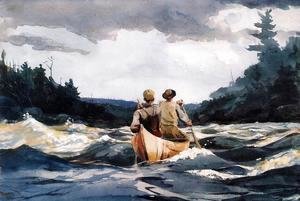 Winslow Homer - Canoe in the Rapids