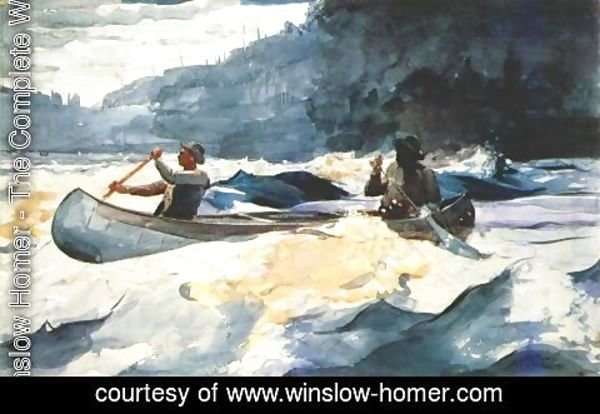 Winslow Homer - Shooting the Rapids, Saguenay River