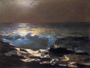 Winslow Homer - Moonlight, Wood Island Light