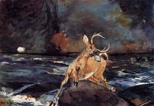 Winslow Homer - A Good Shot, Adirondacks
