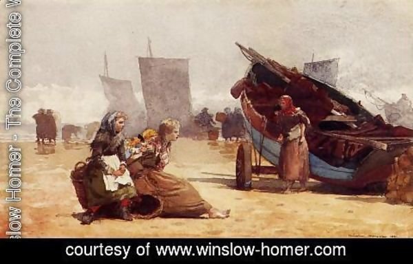 Winslow Homer - Beach Scene, Cullercoats
