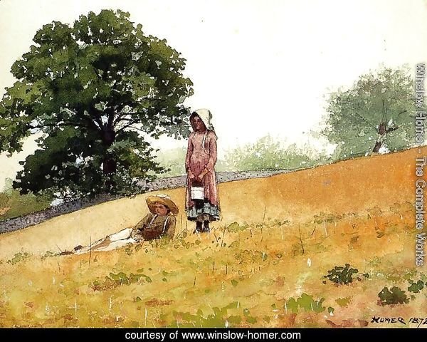 Boy and Girl on a Hillside