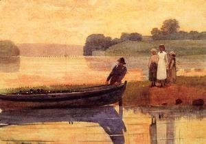 Winslow Homer - Sunset: Beaching the Boat