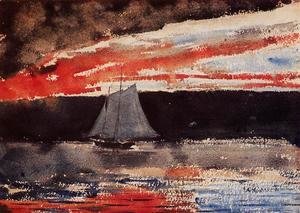 Winslow Homer - Schooner at Sunset