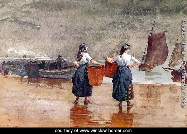 Fishergirls on the Beach, Tynemouth