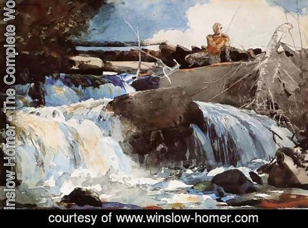 Winslow Homer - Casting in the Falls