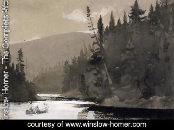 Winslow Homer - Three Men in a Canoe