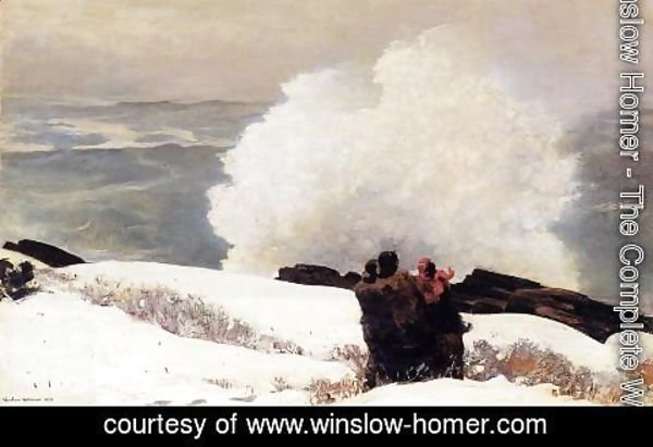 Winslow Homer - Watching the Breaker - A High Sea