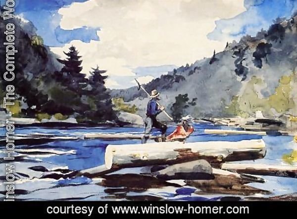 Winslow Homer - Hudson River, Logging