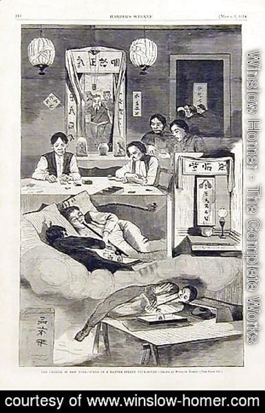 Winslow Homer - The Chinese in New York, scene in a Baxter Street Clubhouse