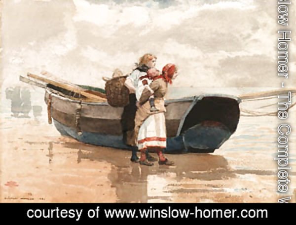 Winslow Homer - Two Girls and a Boat, Tynemouth, England