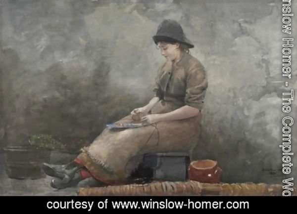 Winslow Homer - Fishergirl Baiting Lines