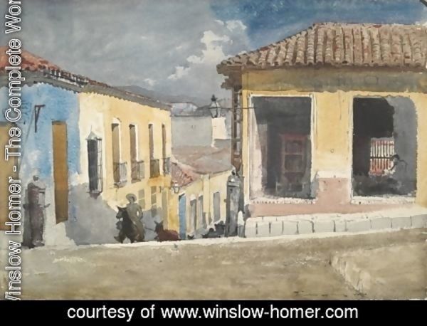 Winslow Homer - Santiago de Cuba, Street Scene